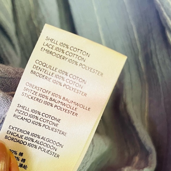 Free People Cropped Blouse Medium Indigo periwinkle blue Top freepeople - Picture 5 of 5